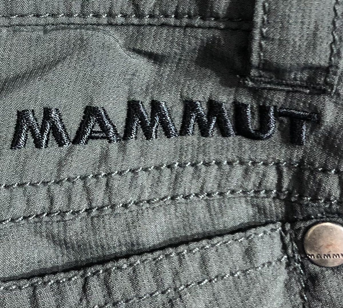■ MAMMUT マムート ■ マンモス ロゴ 刺繍 ハーフ ナイロン トレッキング パンツ グレー系 Sの画像6