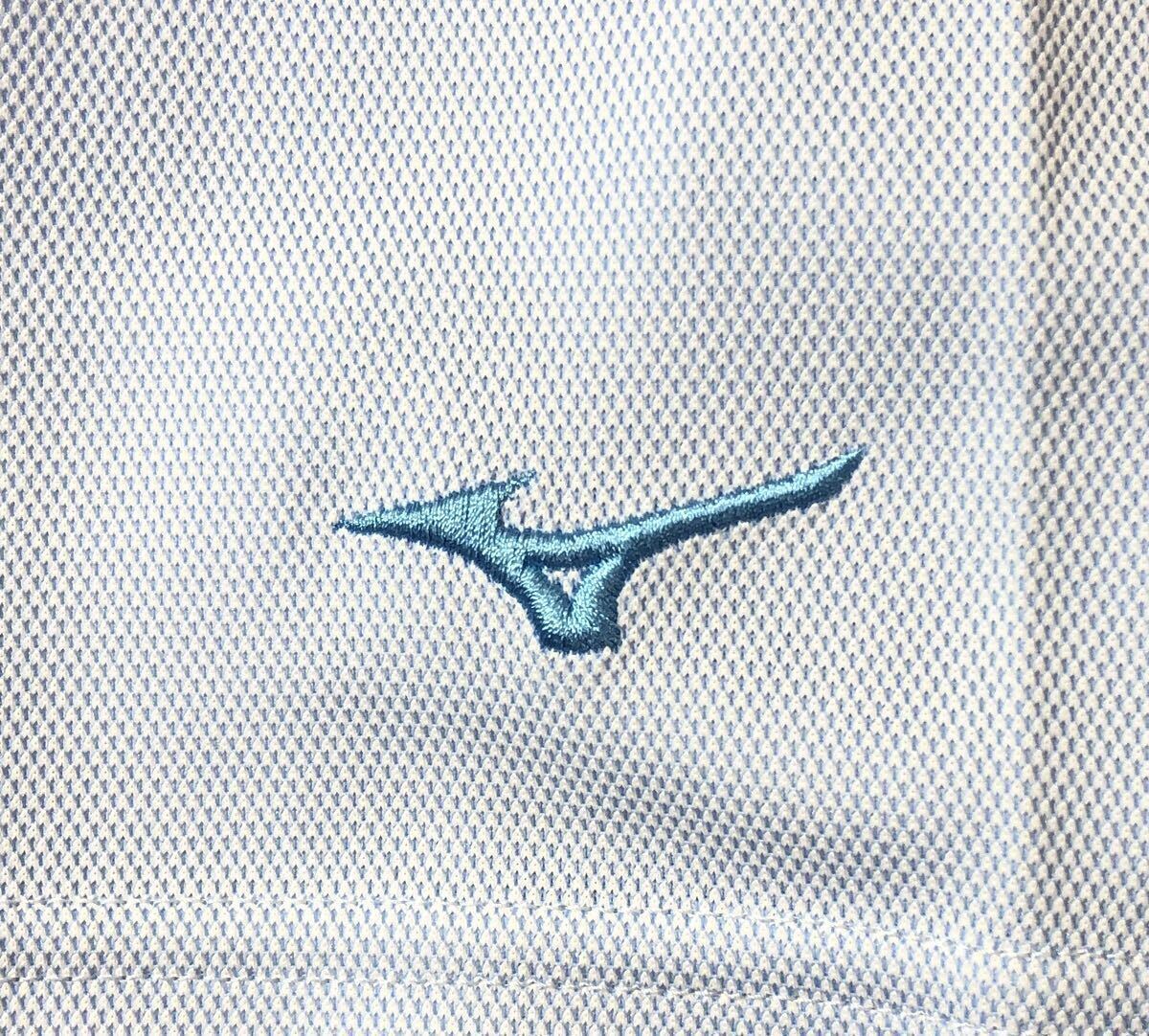 未着用 タグ付 大きいサイズ ● Mizuno OUTDOOR ミズノアウトドア ● ICE TOUCH ロゴ 刺繍 半袖 ボタンダウン ポロシャツ ライトブルー XLの画像5