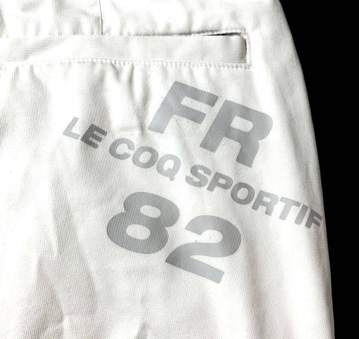 ● le coq sportif GOLF ルコック ゴルフ ● ホワイトライン ロゴ 刺繍 FR 82 プリント ストレッチ素材 ゴルフ パンツ ホワイト 79の画像4