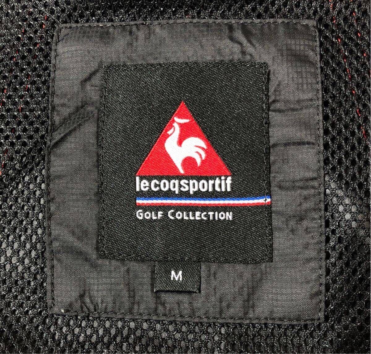 ● le coq sportif GOLF ルコックゴルフ ● ロゴ 刺繍 プリント 裏地メッシュ フルジップ ナイロン ゴルフ ベスト ブラック Mの画像7