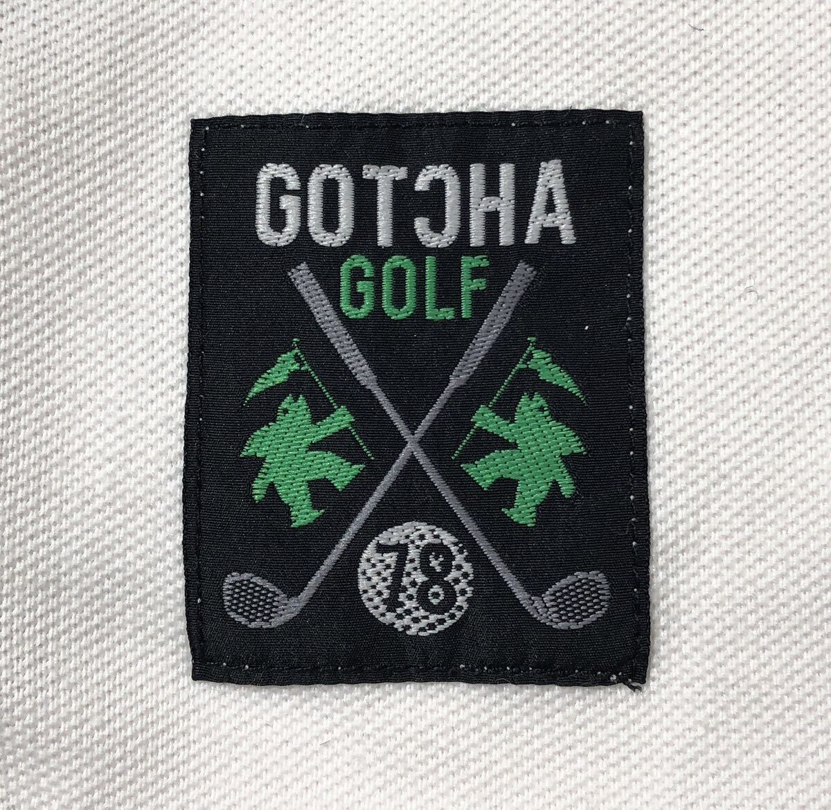 大きいサイズ ● GOTCHA GOLF ガッチャゴルフ ● バック ビッグ ロゴ 刺繍 プリント 半袖 ゴルフ ポロシャツ ホワイト XL_画像6