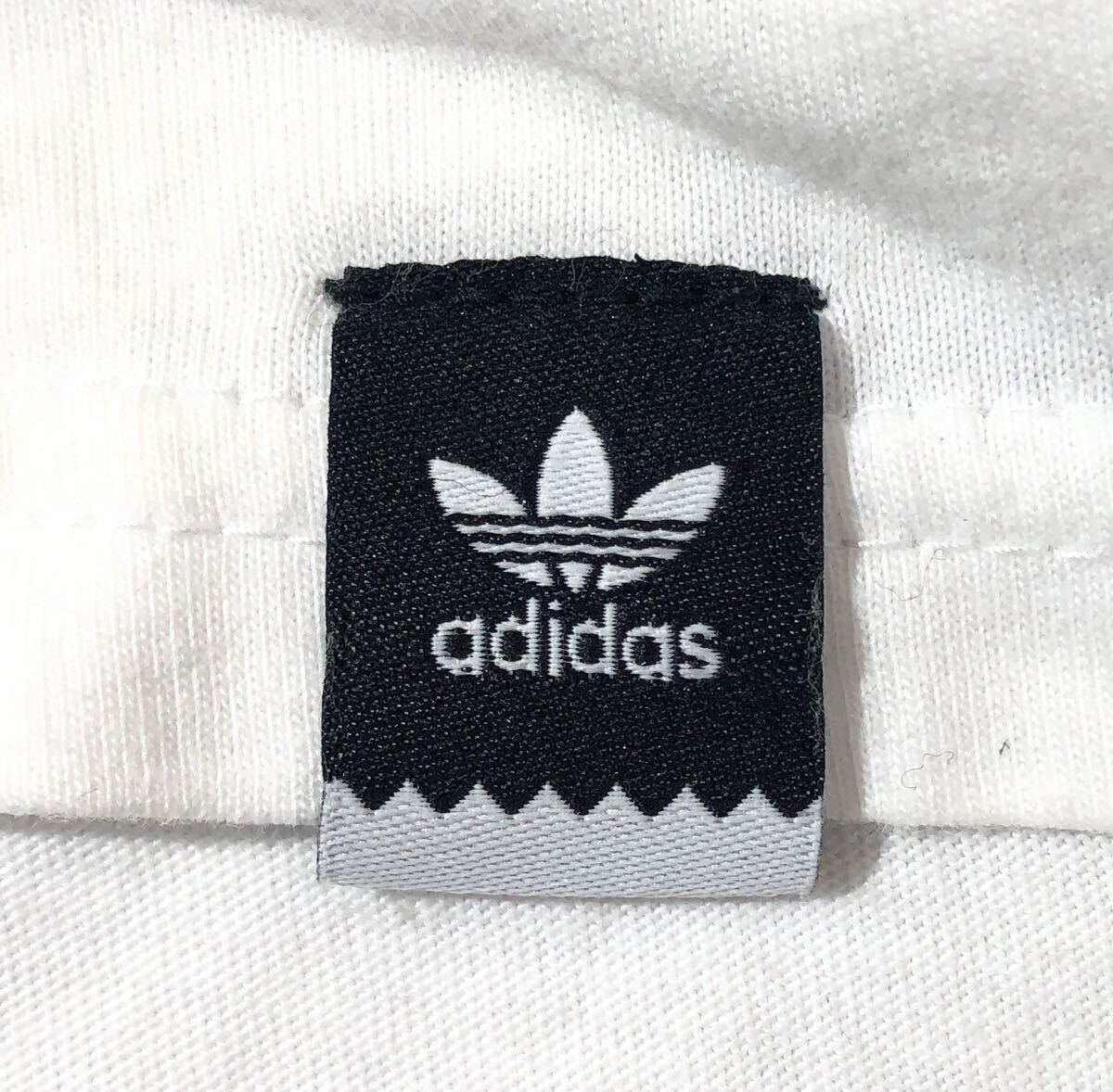 ● adidas originals アディダス オリジナルス ● ビッグ ロゴ スケートボーディング プリント ラベル 半袖Tシャツ ホワイト L_画像5