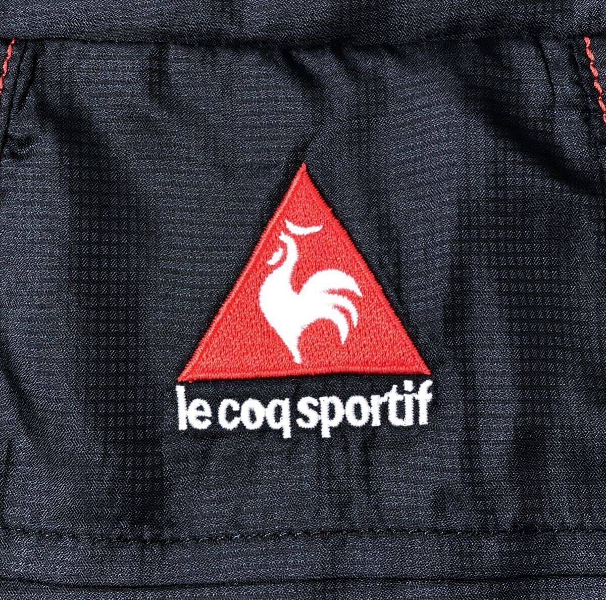 ● le coq sportif GOLF ルコックゴルフ ● ロゴ 刺繍 プリント 裏地メッシュ フルジップ ナイロン ゴルフ ベスト ブラック Mの画像6