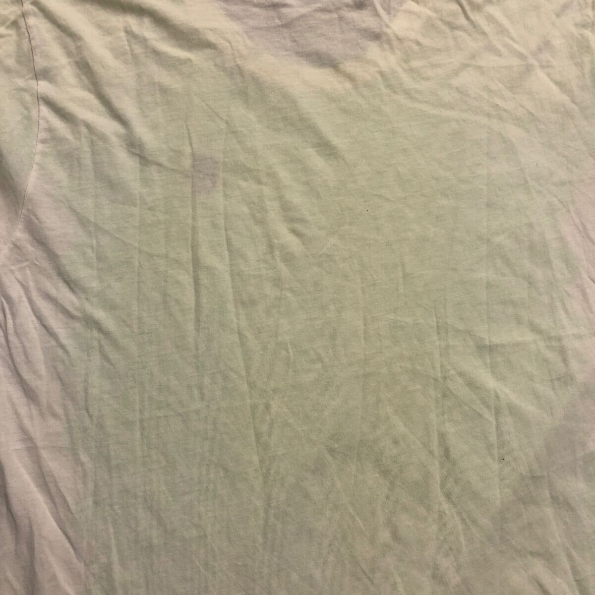 ● HYDROGEN ハイドロゲン ● ロゴ スカル 総柄 ダメージ加工 半袖 Tシャツ ホワイト×グリーン系 S_画像9