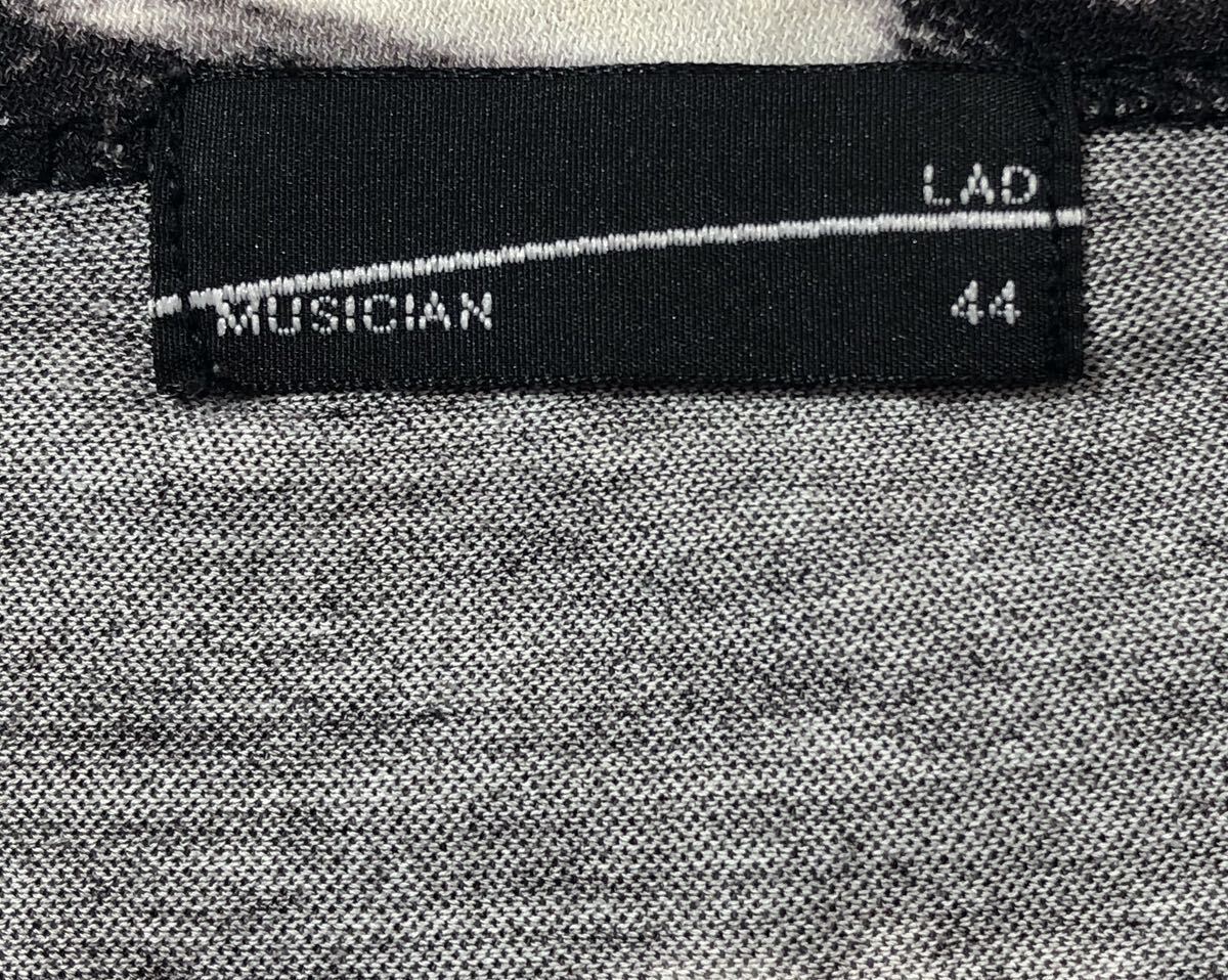 ● LAD MUSICIAN ラッド ミュージシャン ● フェザー 総柄 半袖 Tシャツ ブラック 44の画像5