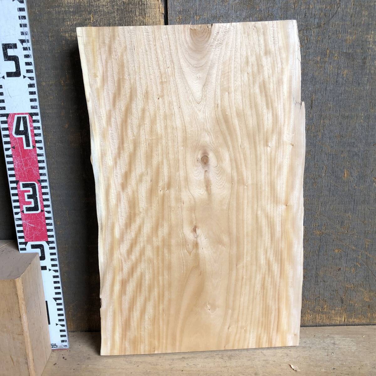 送料無料！【S745G】桜 515×310～330×36㎜ 極上杢 板材 乾燥材 木工 DIY 材木 天然木 無垢材《銘木すずめや》_画像7