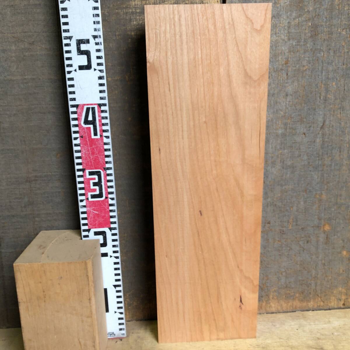 送料無料！【S792G】チェリー 533×165～180×50㎜ ブロック 乾燥材 木工 DIY 材木 天然木 無垢材《銘木すずめや》_画像5