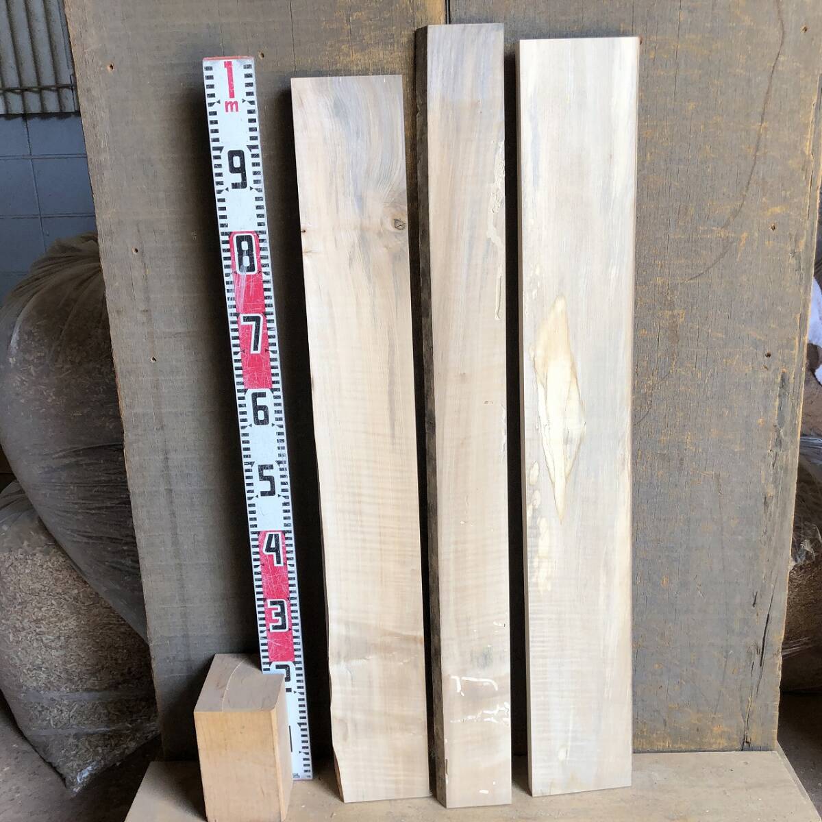 送料無料！【S829H】辛夷 ～1030×～150×～23㎜ 3枚セット 板材 コブシ 乾燥材 木工 DIY 材木 天然木 無垢材《銘木すずめや》_画像8