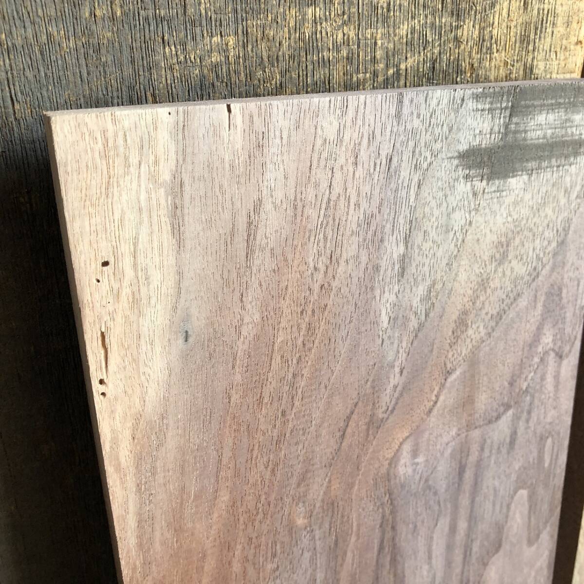 送料無料！【S898H】ウォルナット 465×180×16㎜ 2枚セット 極上杢 板材 乾燥材 木工 DIY 材木 天然木 無垢材《銘木すずめや》_画像9