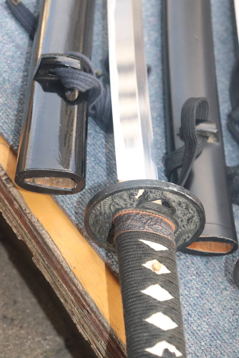 2 комплект иммитация меча японский меч лезвие миграция доспехи коллекция размер фотография .. проверка пожалуйста 