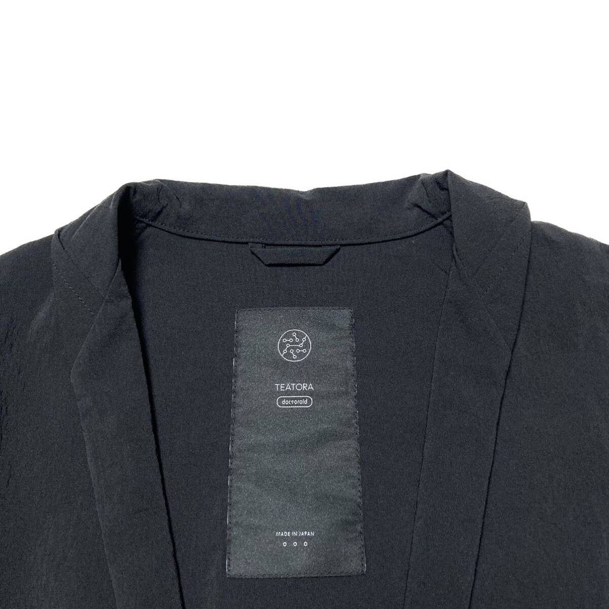 美品◆teatora◆Roomkey Shirt DR Black 3 テアトラ シャツ トップス ブラック 黒 ナイロンシャツ 半袖シャツ プルオーバーシャツ の画像3