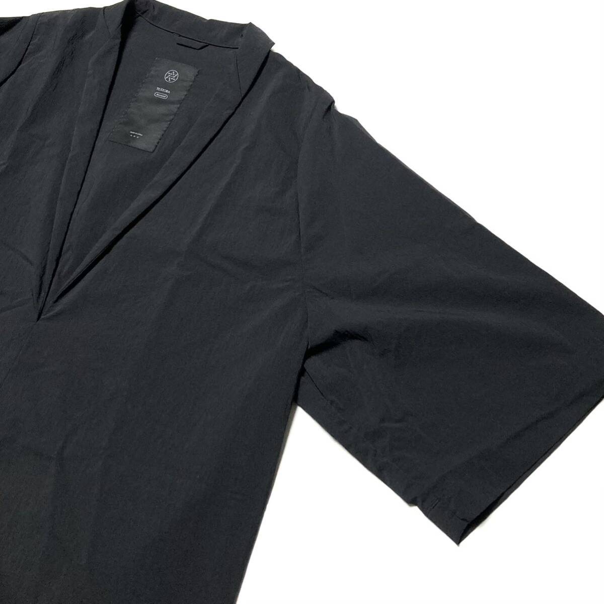 美品◆teatora◆Roomkey Shirt DR Black 3 テアトラ シャツ トップス ブラック 黒 ナイロンシャツ 半袖シャツ プルオーバーシャツ の画像4