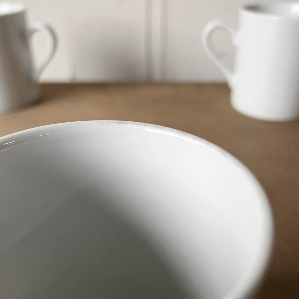 2個set 240ml 古いどシンプル白磁 マグカップ デットストック 陶器 検: コーヒー ティーカップ カフェ レトロ ビンテージ アンティークの画像6