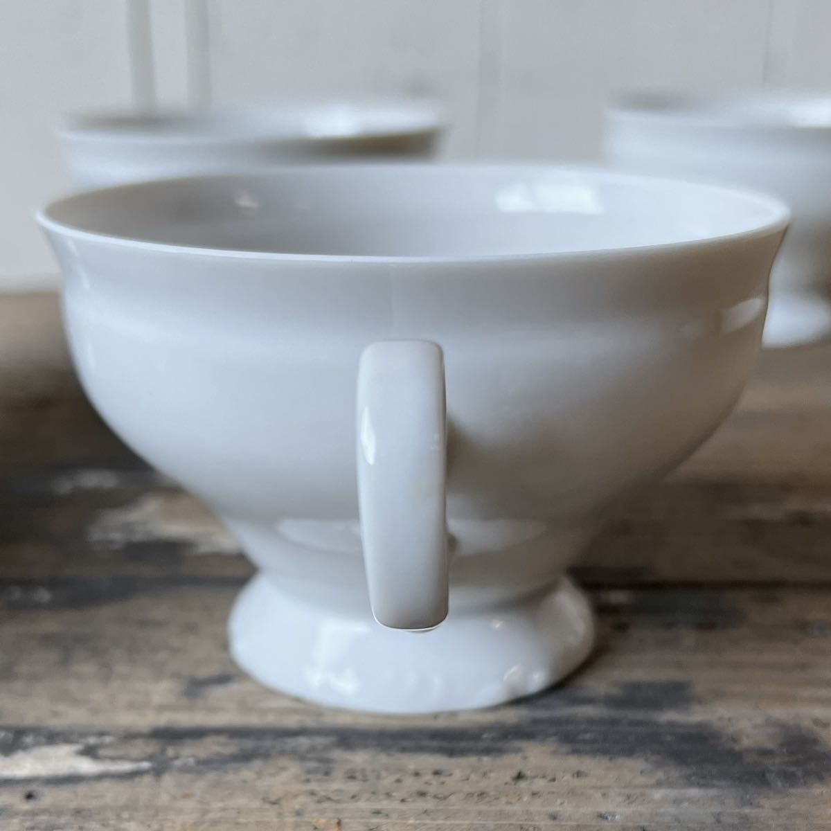 2個set 良デザイン ティーカップ 150ml デットストック 白磁 陶器 検: コーヒー 薬草 ハーブティー レトロ ビンテージ アンティークの画像9