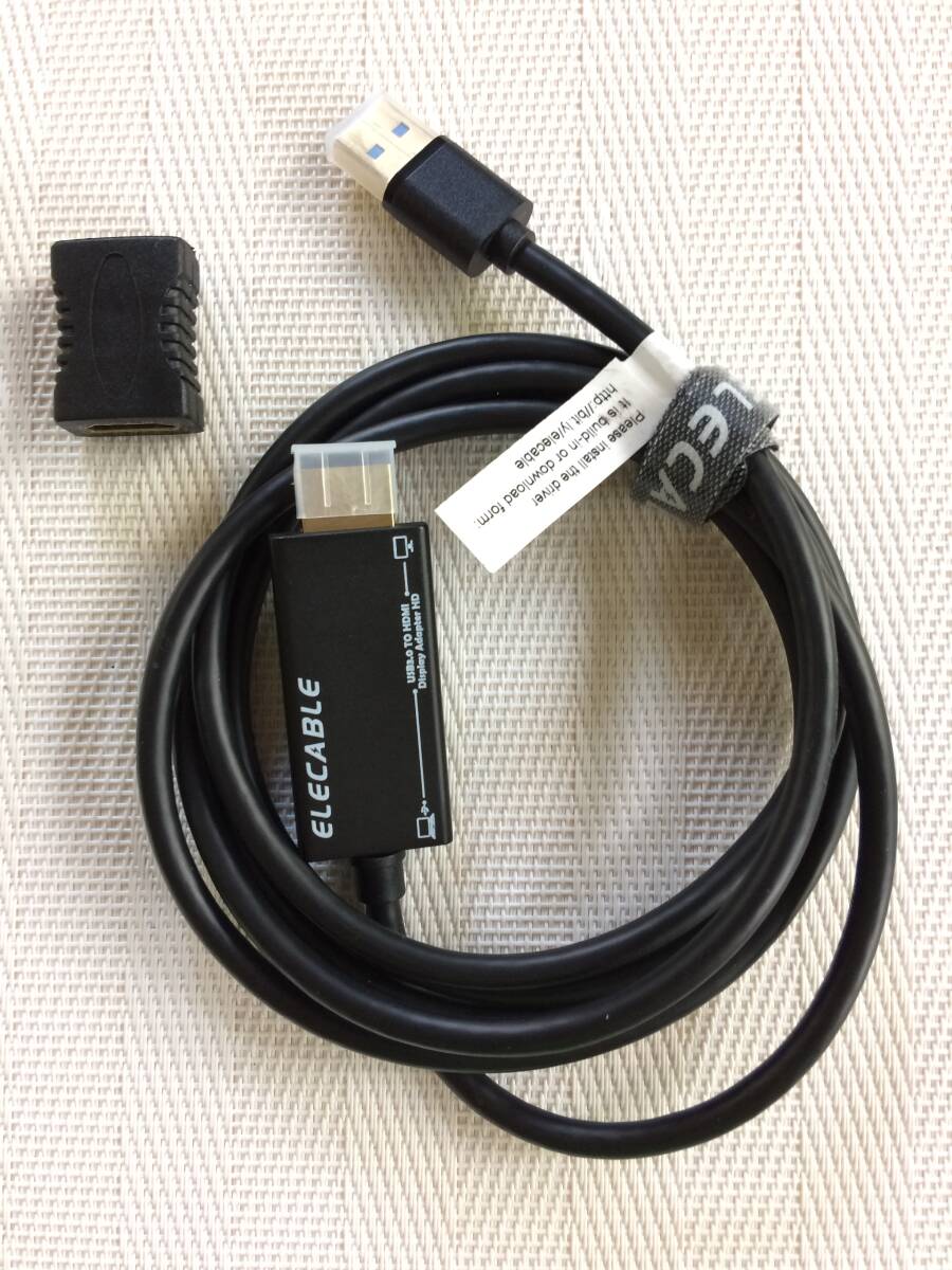 送料無料★未使用に近い★ELECABLE★USB - HDMI アダプターケーブル 変換ケーブル USB 3.0 HDMI オス HD 1080P 1.8m