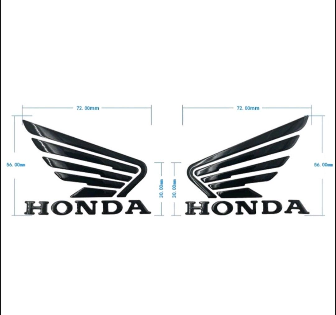 HONDA ホンダ 立体 バイクステッカー デカール ホンダウイング エンブレム 立体 WING  2枚 3Mグレード 【黒】