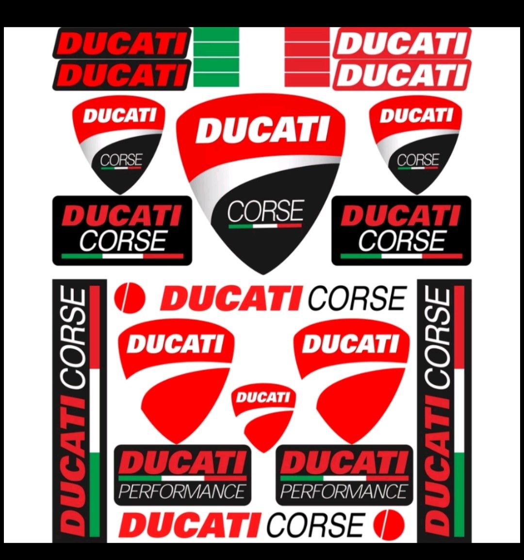  防水反射　Ducati ドゥカティ ヘルメットステッカー 25 x 30 cm シール デカール アクセサリー バイクステッカー