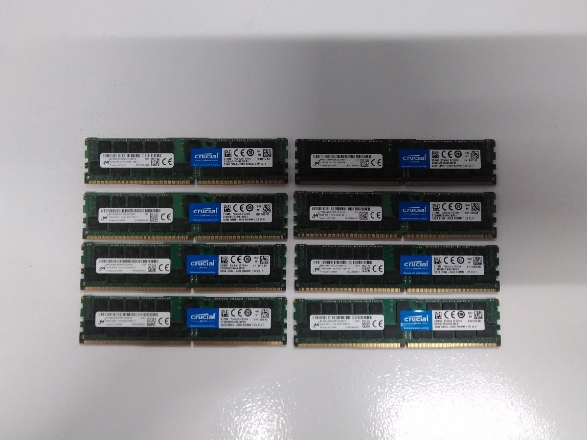 メモリ　MICRON　32GB 2Rx4　PC4-2400T　Registered RDIMM　8枚セット　計256GB　　MTA36ASF4G72PZ_画像1