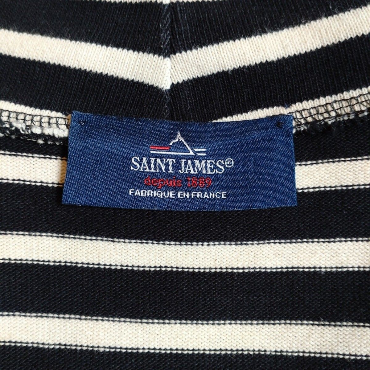 【送料無料・SAINT JAMES】MOCKNECK OUESSANT 白×黒