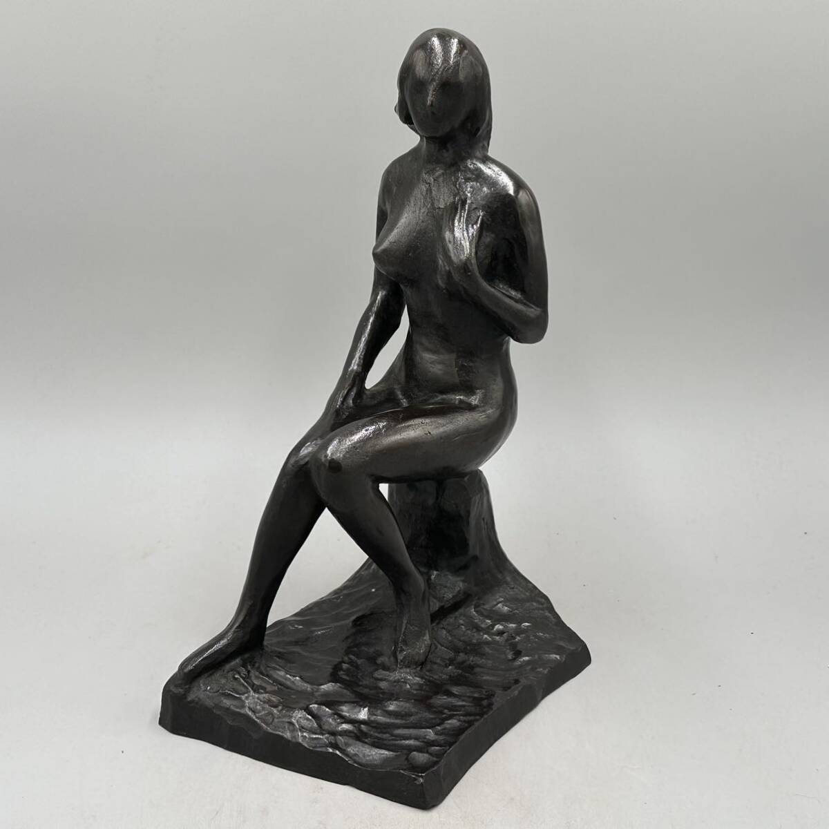 西森方昭「潮騒」 約32×19.5cm ブロンズ オブジェ 裸婦　彫刻 約6114g 24.4/fm_画像3