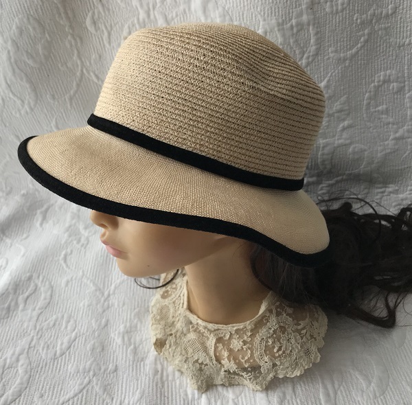 karuvenCARVEN PARIS straw hat hat maxi n handling . haute couture made in Japan 