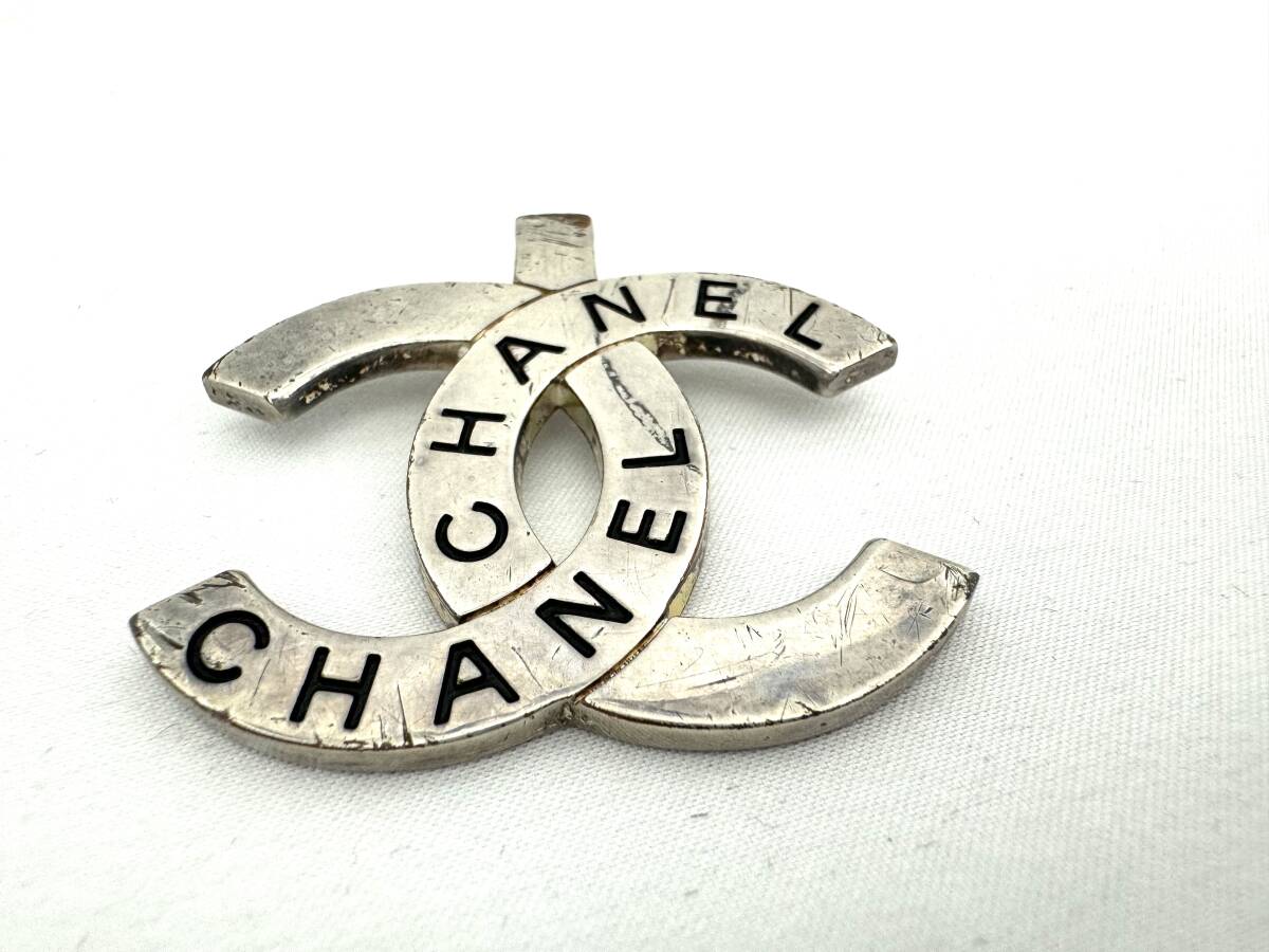 6D2821[ подлинный товар гарантия ] Chanel колье верх подвеска с цепью здесь Mark Logo серебряный 98P CHANEL