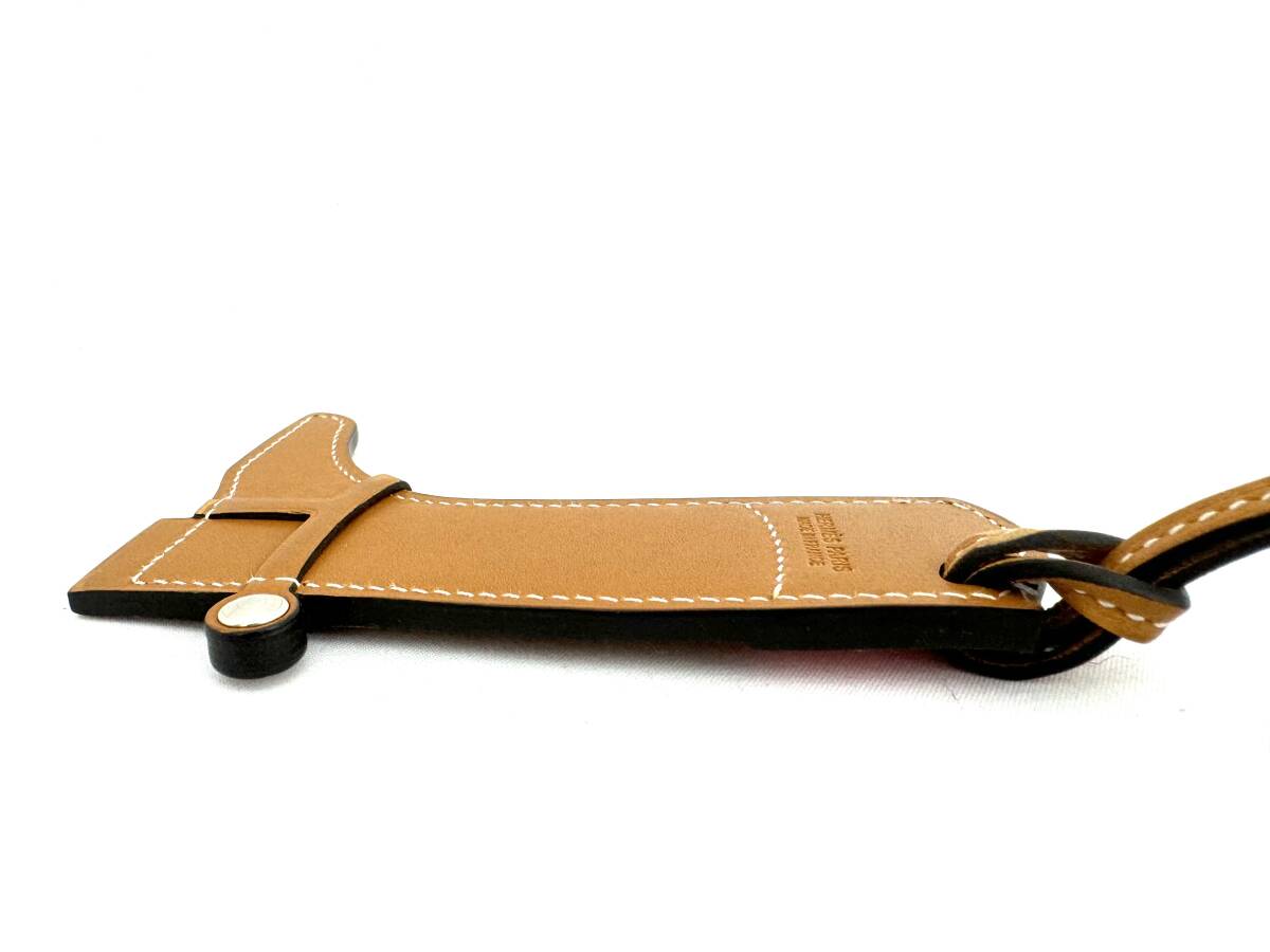6D2820[ подлинный товар гарантия ] Hermes сумка очарование padok ботинки брелок для ключа кожа Brown розовый Serie серебряный HERMES