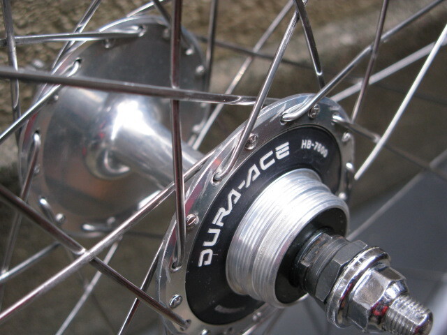 ピスト・競輪/NJS認定shimano【DURA-ACE】手組前後車輪120mm美中古_画像7