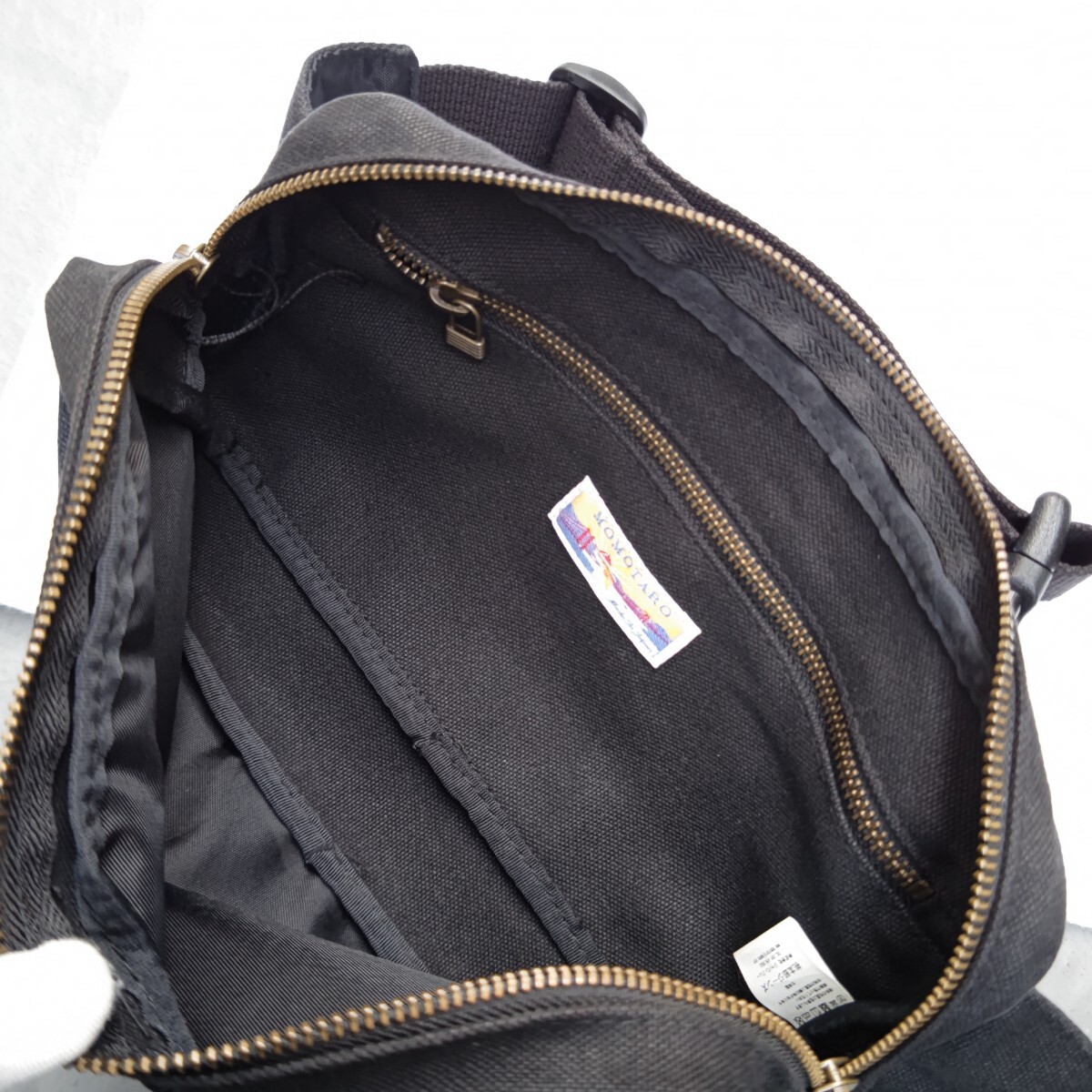 MOMOTARO × Snap-on waist bag body bag Denim navy | black Biker z peach Taro jeans × Snap-on 