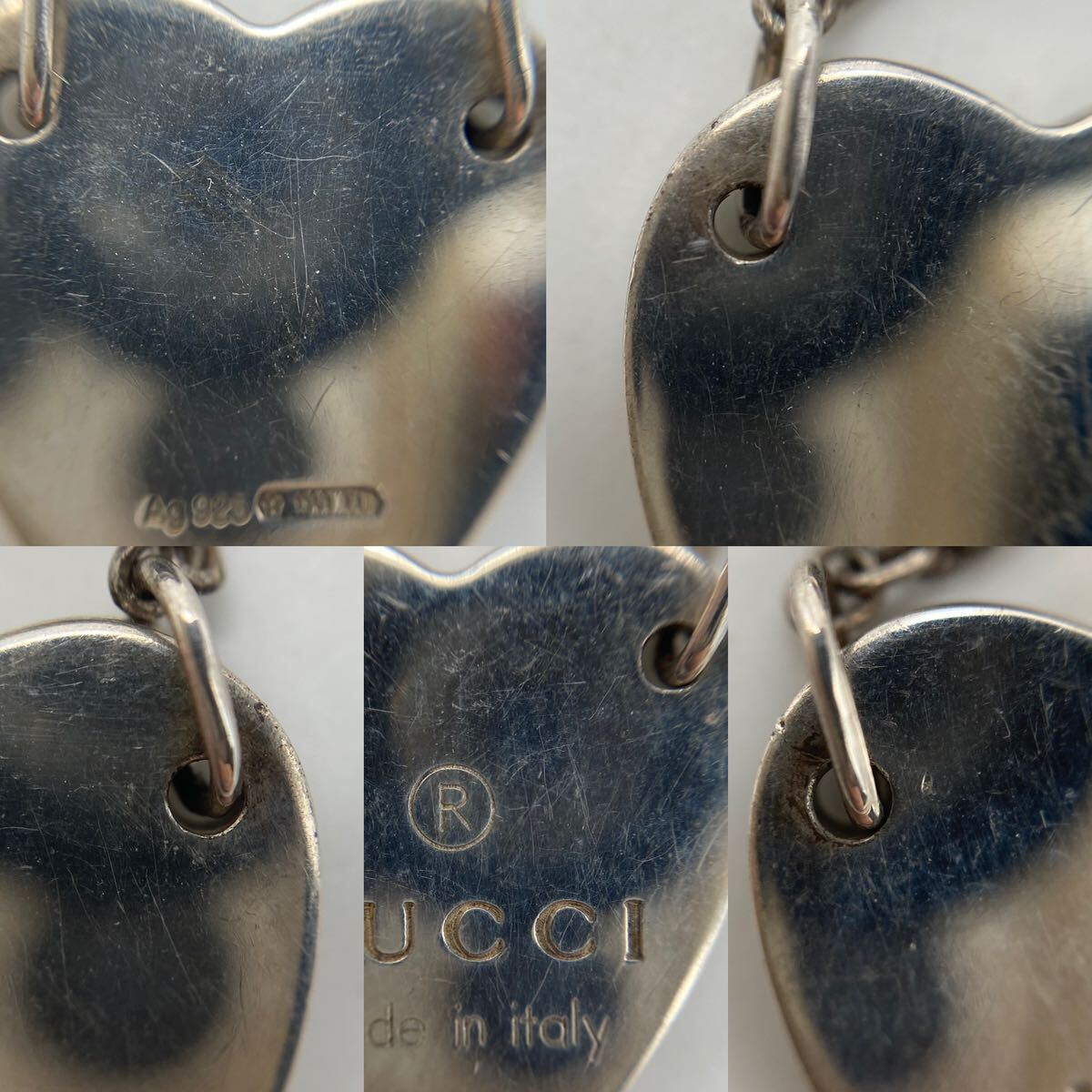 GUCCI Gucci necklace silver Heart Ag925 accessory P1345