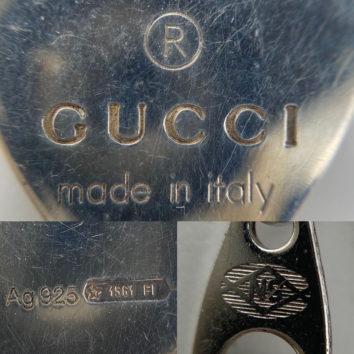 GUCCI Gucci necklace silver Heart Ag925 accessory P1345