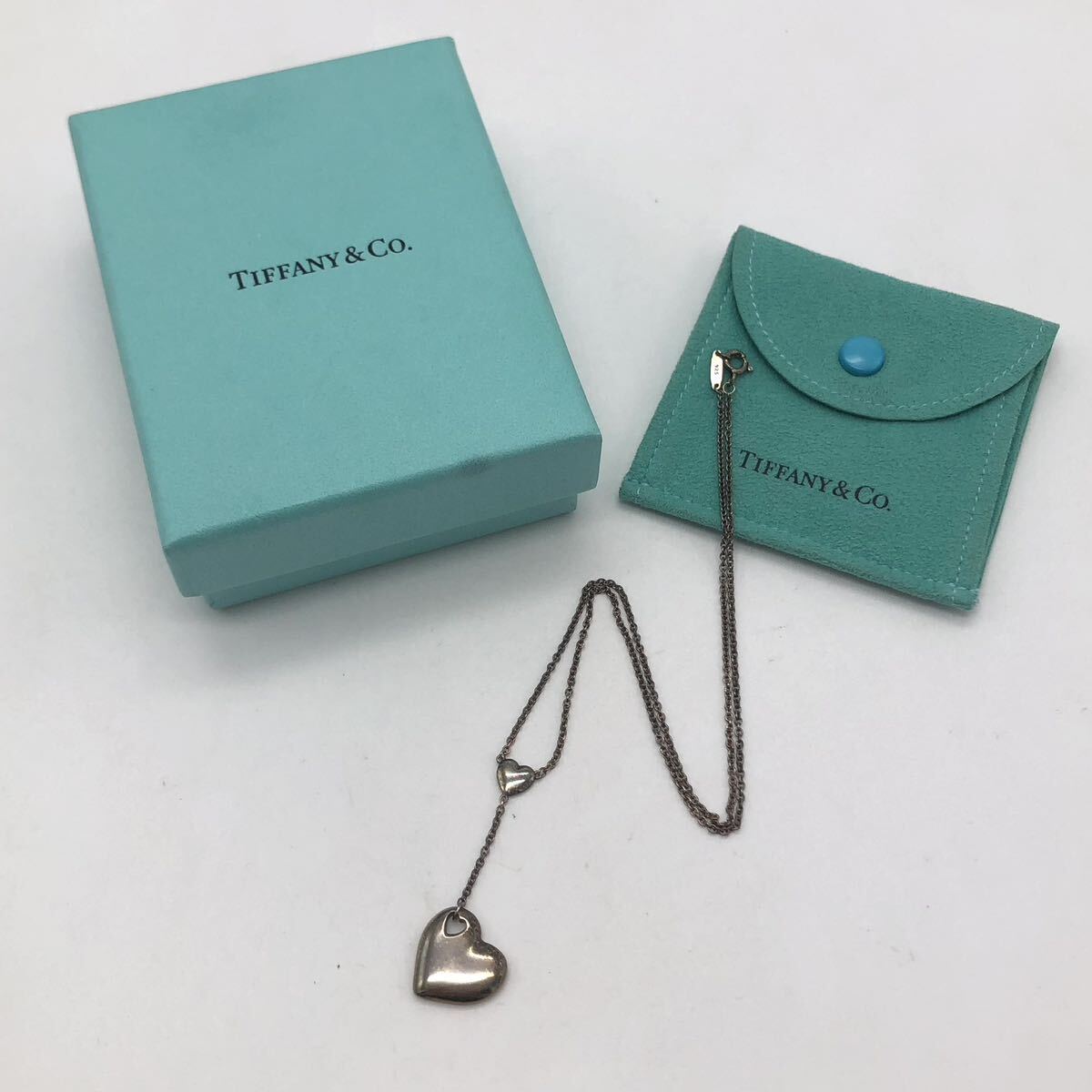 TIFFANY&Co. ティファニー ネックレス 2ハート シルバー 925 ファッション アクセサリー P1352_画像1