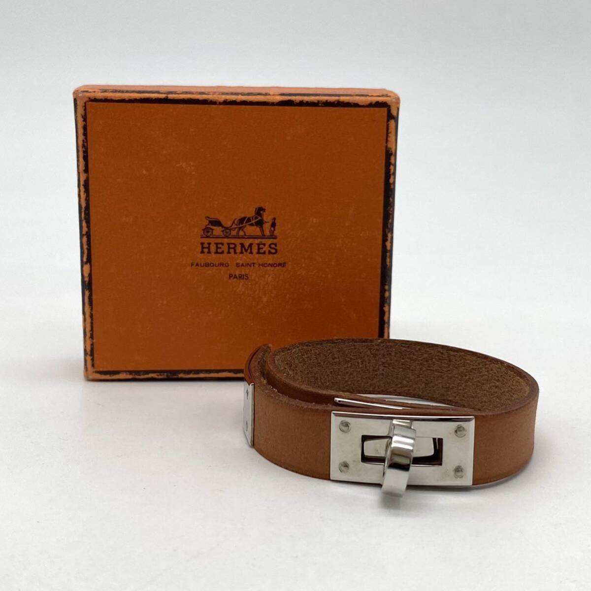 HERMES Hermes bracele Kelly leather accessory P1357