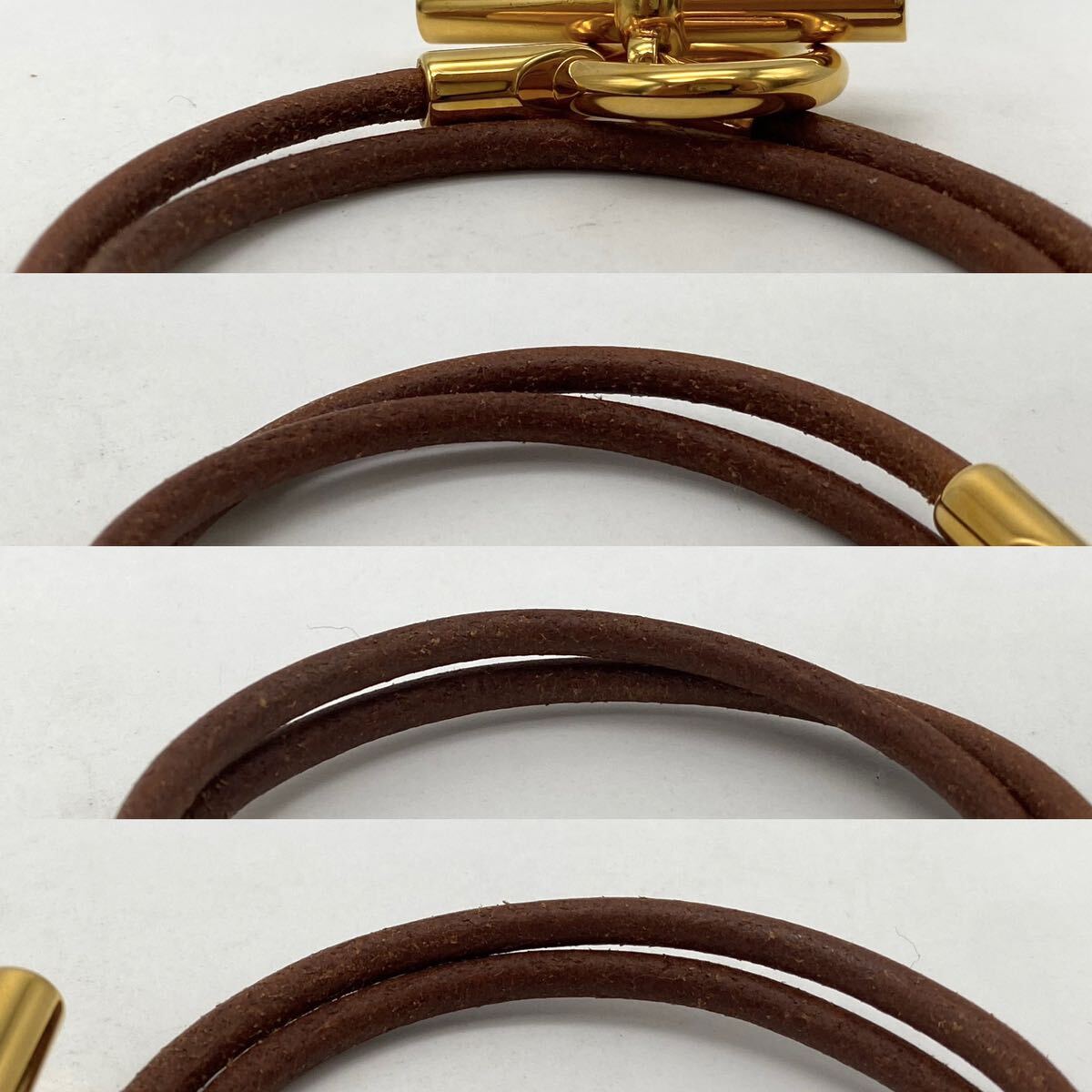 HERMES Hermes bracele g Rena n choker leather accessory P1359