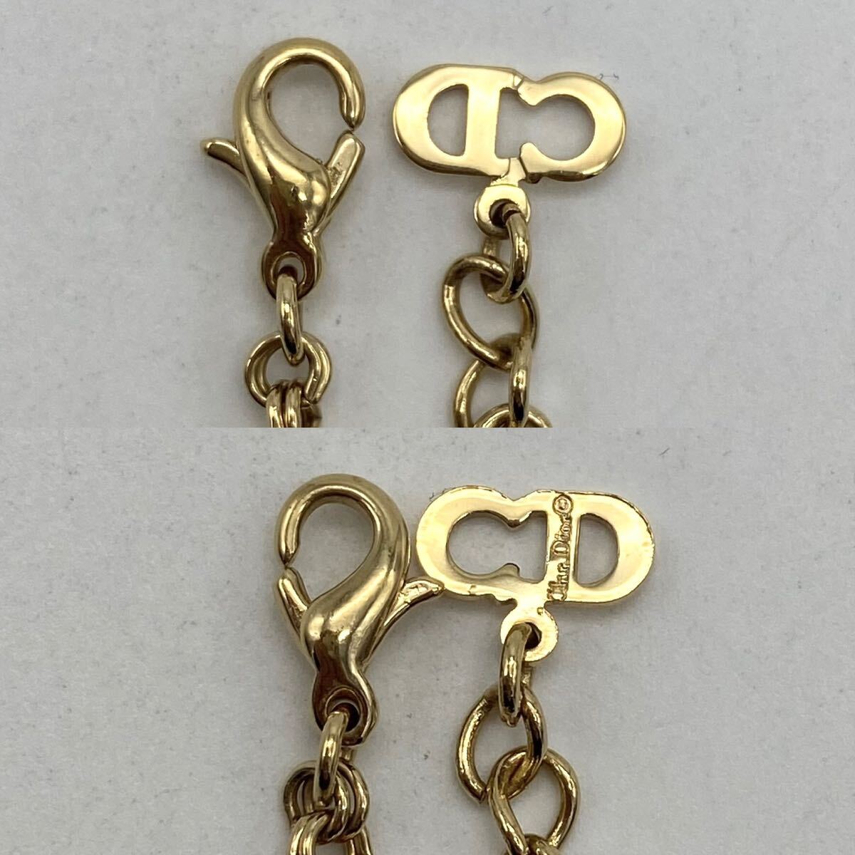 Christian Dior クリスチャン ディオール ネックレス CDロゴ ラインストーン ゴールド ファッション アクセサリー P1382