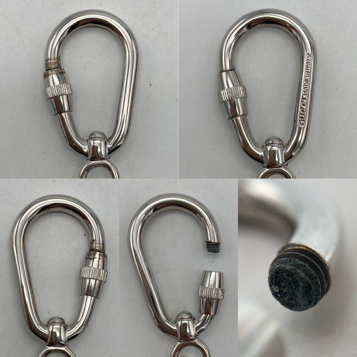 GUCCI Gucci двойной брелок для ключа серебряный kalabina мелкие вещи P1397