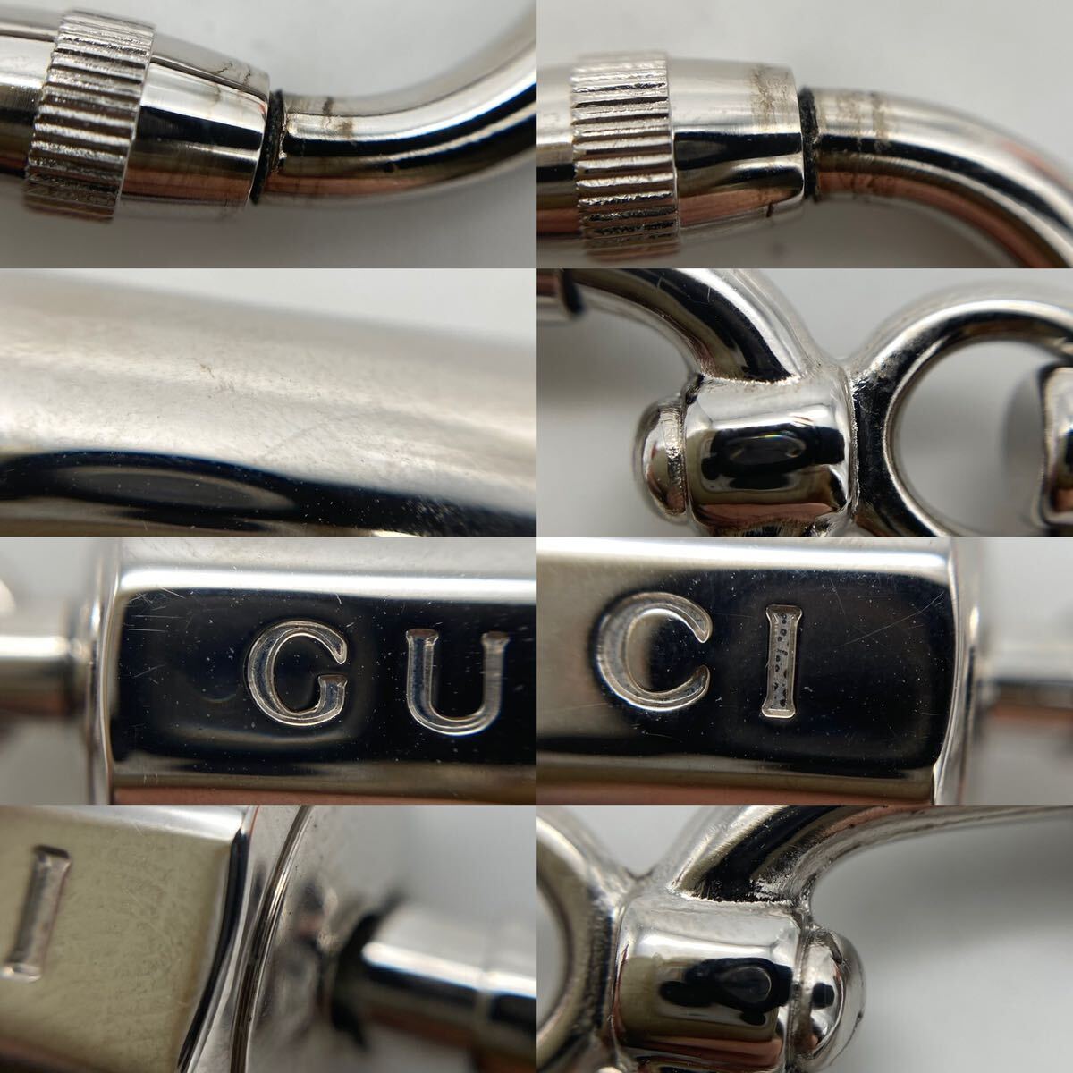 GUCCI Gucci двойной брелок для ключа серебряный kalabina мелкие вещи P1397