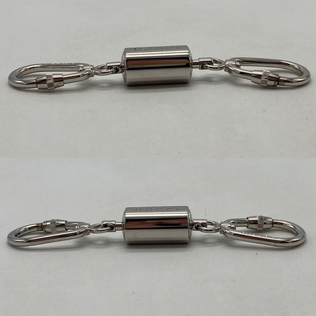 GUCCI Gucci двойной брелок для ключа серебряный kalabina мелкие вещи P1397
