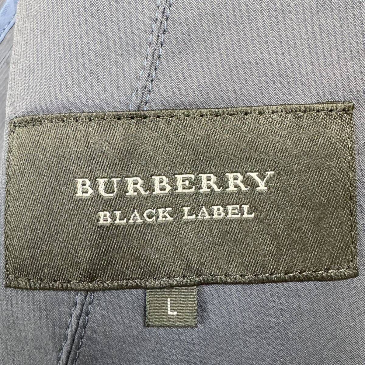 希少Lサイズ Burberry Black Label バーバリーブラックレーベル ストライプ テーラードジャケット ノバチェック ビジネス 背抜き 2B の画像6