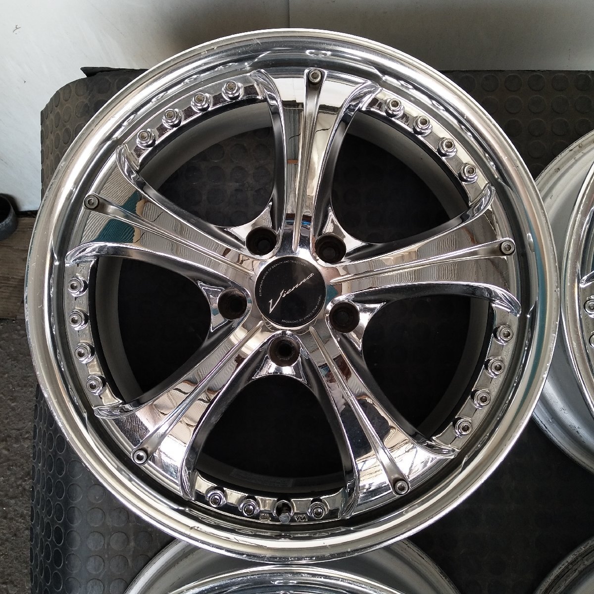 管理番号：A4-140【4本価格】【18x7.5J 5x114.3 ET+47 ハブ74】SPEED STEAR ビエナクラージェ・ノア ヴォクシー プリウスα等・３ピース_画像6