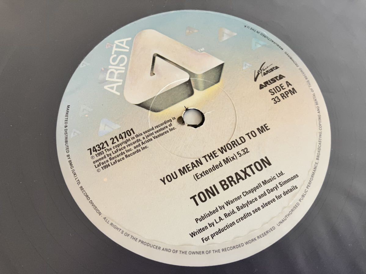 【ペラUK盤】Toni Braxton / You Mean The World To Me(Extended)/Seven Whole Days(Ghetto Vibe,Inst) ARISTA 74321-214701 94年盤の画像5