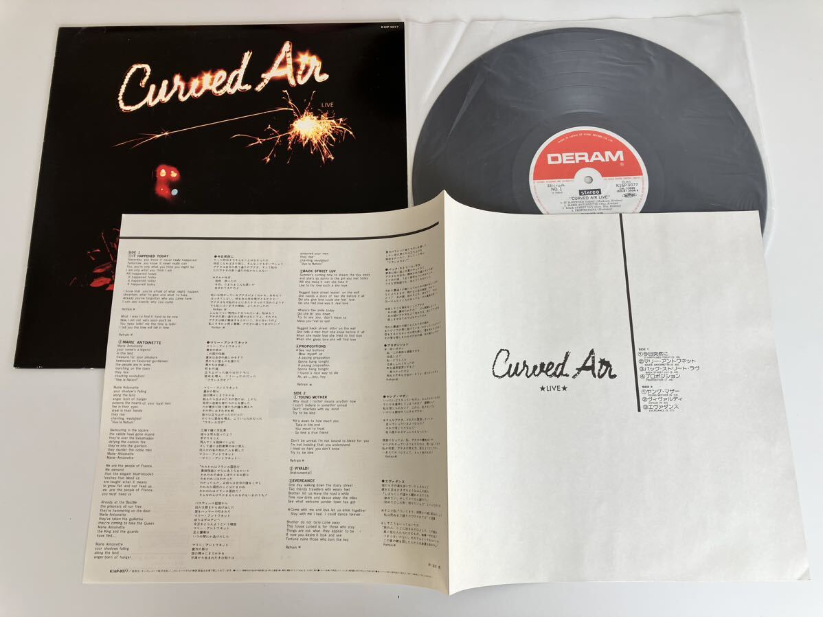 Curved Air / LIVE 日本盤LP DERAM K16P9077 75年盤,ソーニャ・クリスティーナ,ダリル・ウェイ,Sonja Kristina,Darryl Way,Vivaldi,の画像3