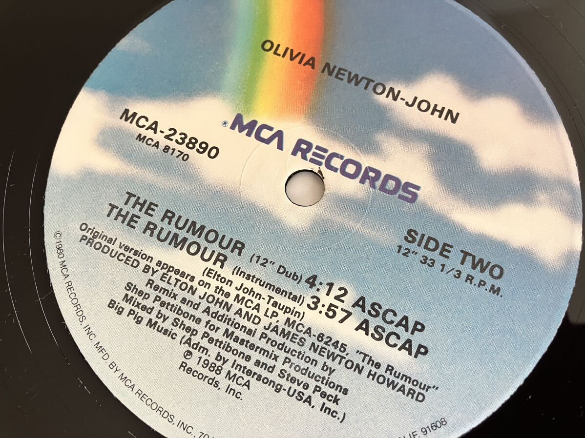 【US Ori】Olivia Newton-John / The Rumour(Extended,7'Mix,12'Dub,Inst) MCA US MCA23890 88年盤,Elton Johnプロデュース,ONJ,_画像6