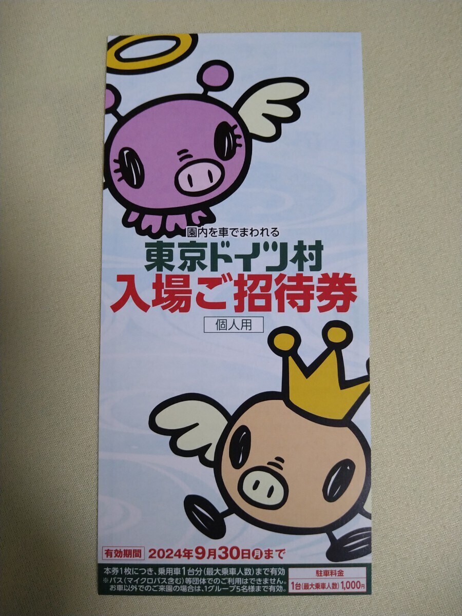 利用期限9月30日。ミニレターで送料無料 東京ドイツ村 入園ご招待券 ＧＷや夏休みの思い出に aの画像1