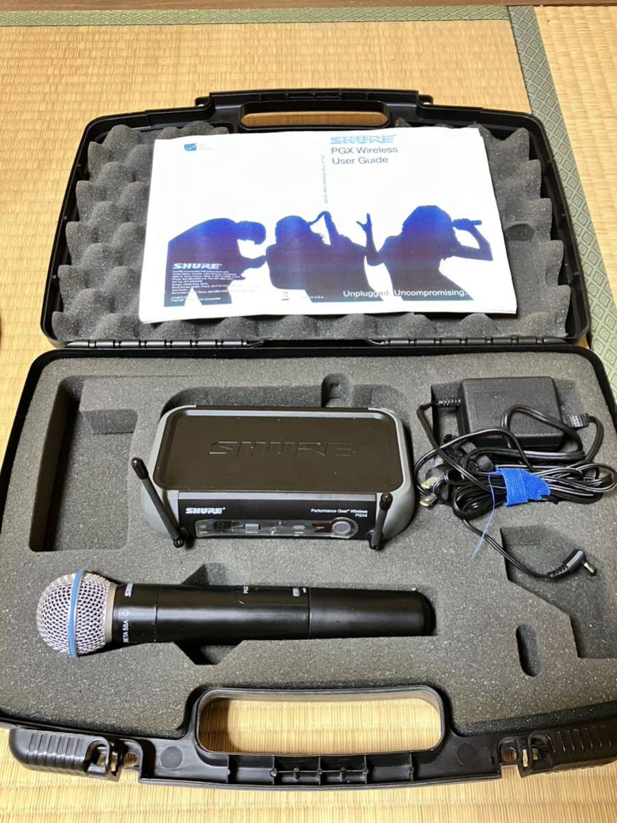 SHURE PGX4 ワイヤレスマイク BETA58ヘッド K&Mマイクロホンスタンド 【中古】の画像2