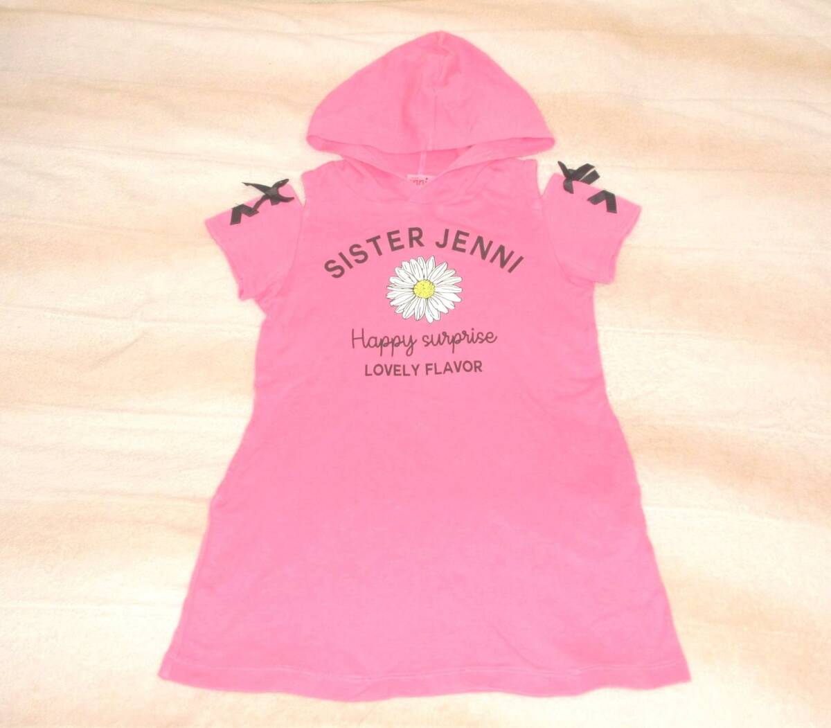  beautiful goods * SISTER JENNI Jenni si fibre .ni shoulder .. tunic hood ribbon attaching pink 120