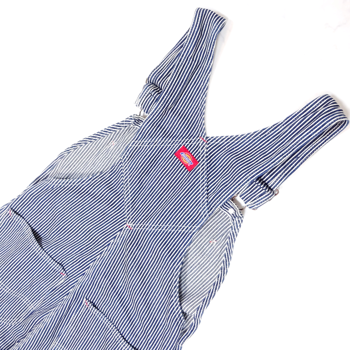 DICKIES ディッキーズ ヒッコリー デニムオーバーオール W31相当 ウエスト実寸84cm DENIM OVERALLS_画像3