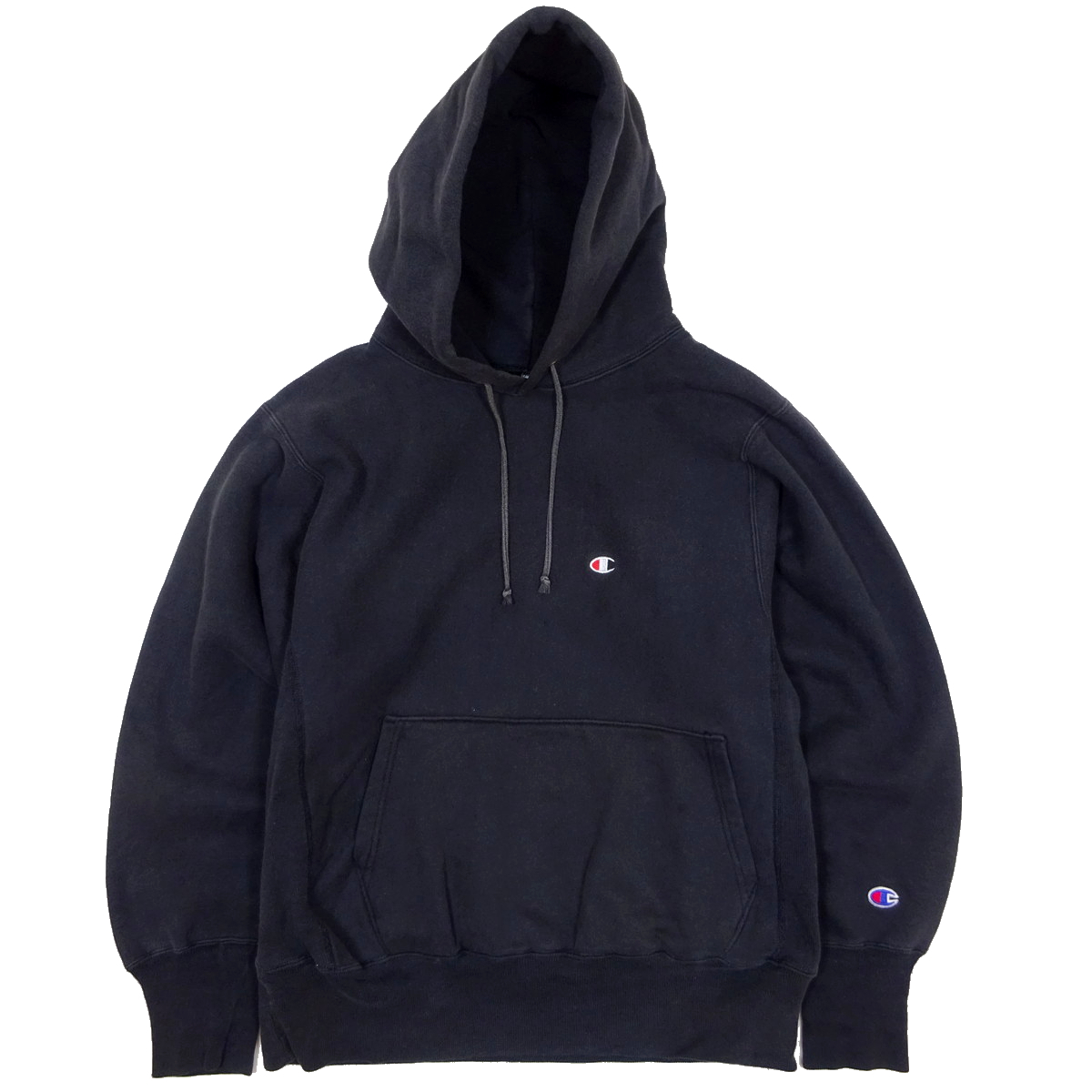 90s champion Reverse Weave Sweatparka チャンピオン 刺繍タグ リバースウィーブ スウェットパーカ 黒 Mサイズ メキシコ製の画像1