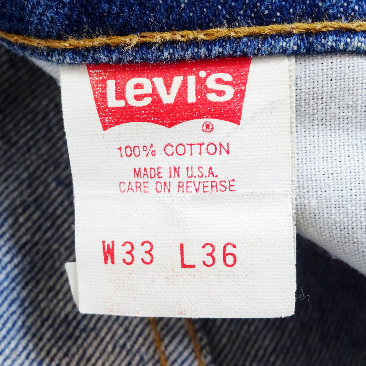 美品 90s 米国製 Levi's 505 DENIM JEANS リーバイス 505 濃紺 ジーンズ 93年 W33 MADE IN USA_画像3