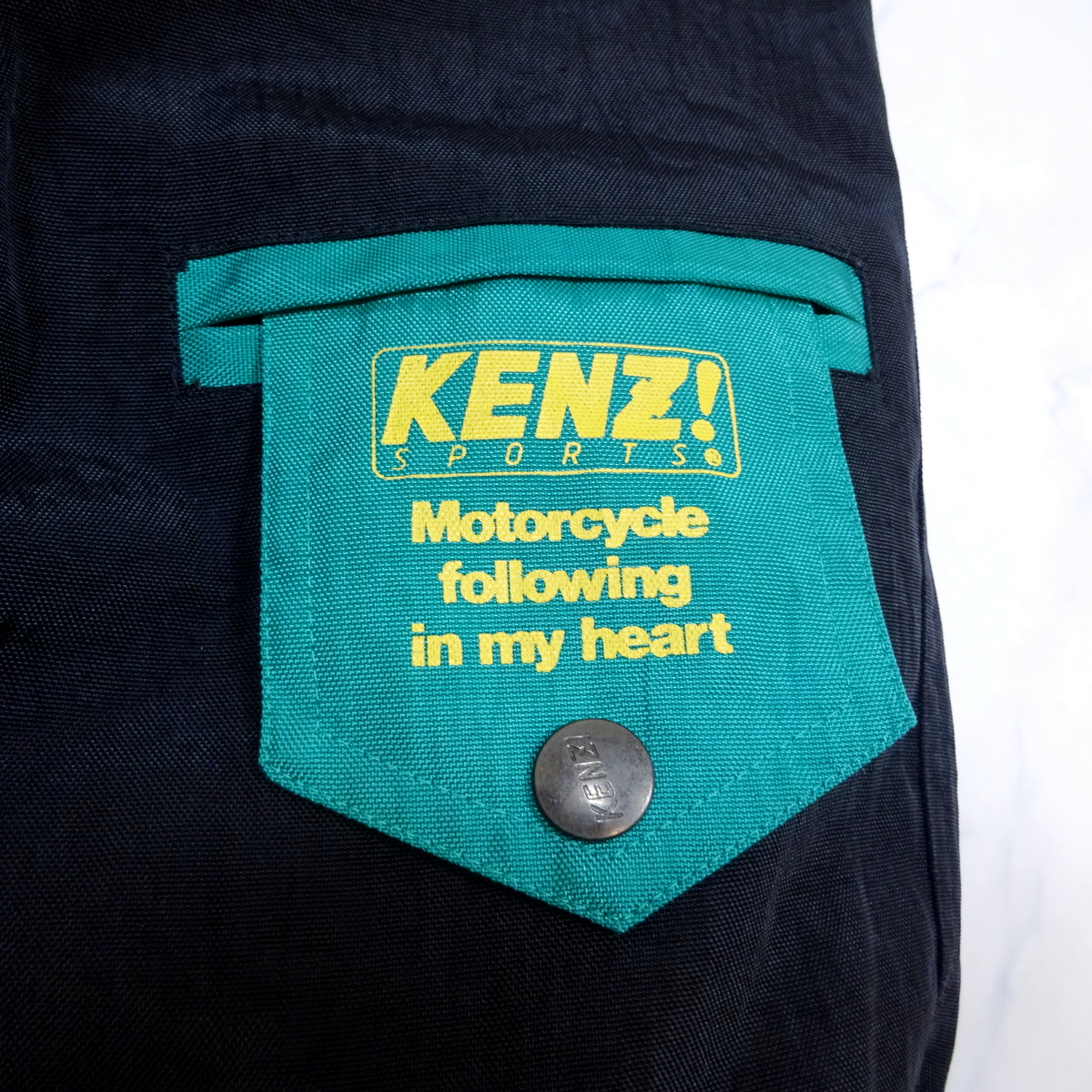 KENZ SPORTS ケンツスポーツ ライディングジャケット 黒x緑 Lサイズ オートバイの画像8
